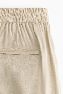 Pantalon Easy-care Loose Fit en lin mélangé - Beige — photo 4
