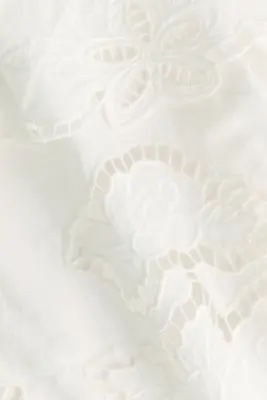 Top à bretelles fines avec broderie anglaise - Crème — photo 4