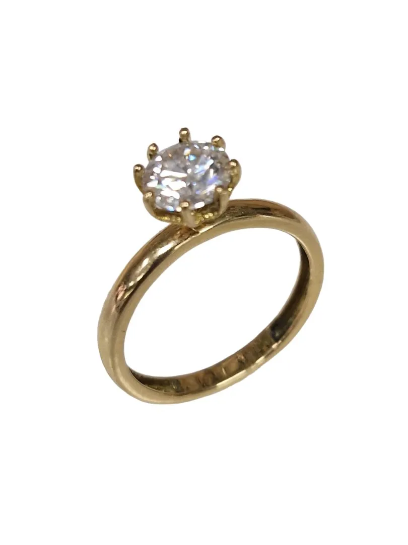 Solitaire 2,6gr - moissanite environ 1,5 ct - t,58