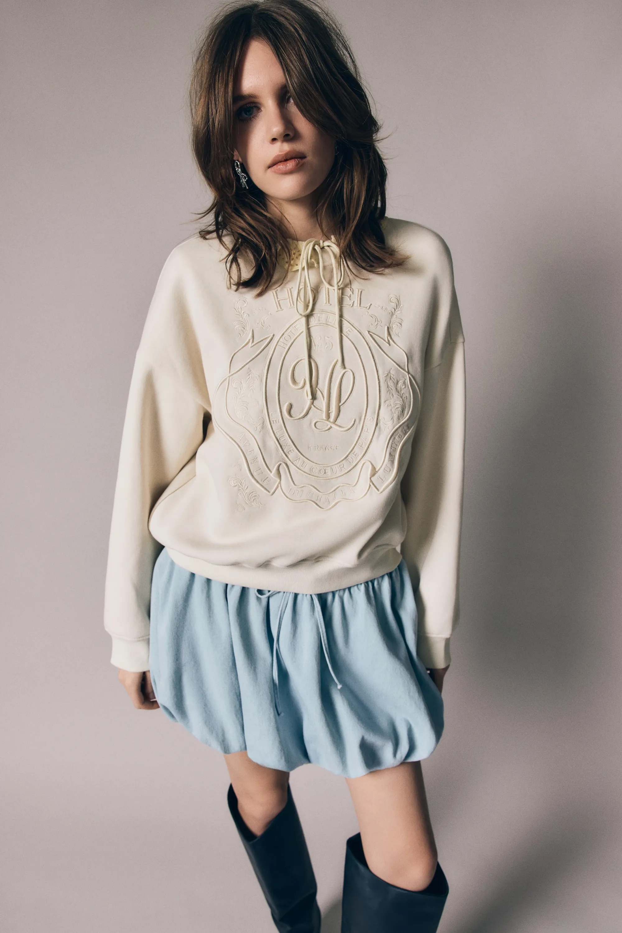 Sweat avec motif - Beige clair/Hôtel de Luxe