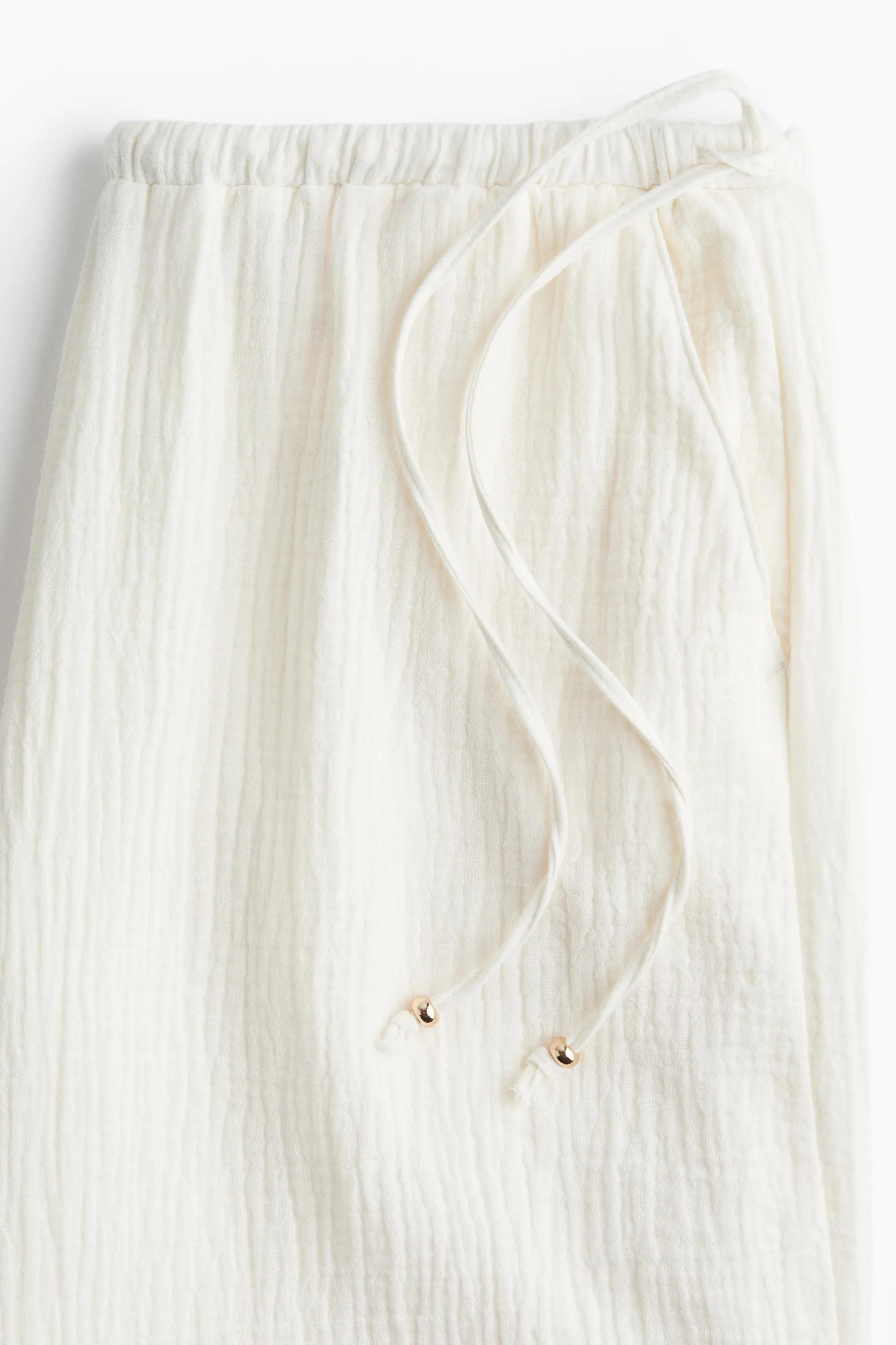 Pantalon large avec cordons de serrage - Blanc