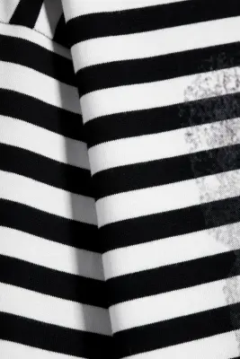 T-shirt carré graphique à manches longues Great - Rayé Blanc/Noir — photo 4