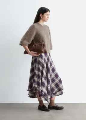 T-shirt en maille de mohair mélangé - Taupe foncé — photo 4