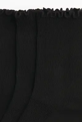 Lot de 5 paires de chaussettes en maille côtelée - Noir — photo 2