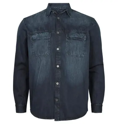 ALL SIZE CHEMISE JEANS Bleu Foncé SPECIAL GRANDE LONGUEUR — photo 2