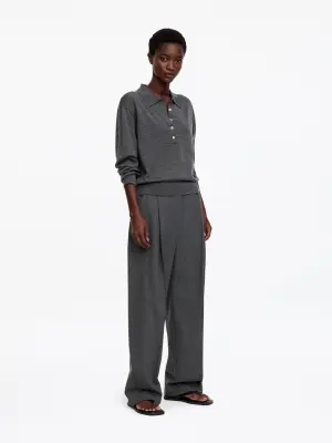Polo en laine mérinos - gris — photo 1