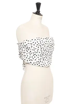 Top bustier blanc à pois noir Prix boutique 690€ Taille 40 — photo 4