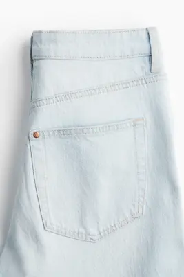 Wide High Cropped Jeans - Bleu denim pâle — photo 1