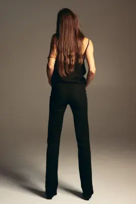 Flared High Jeans - Noir denim — photo 3