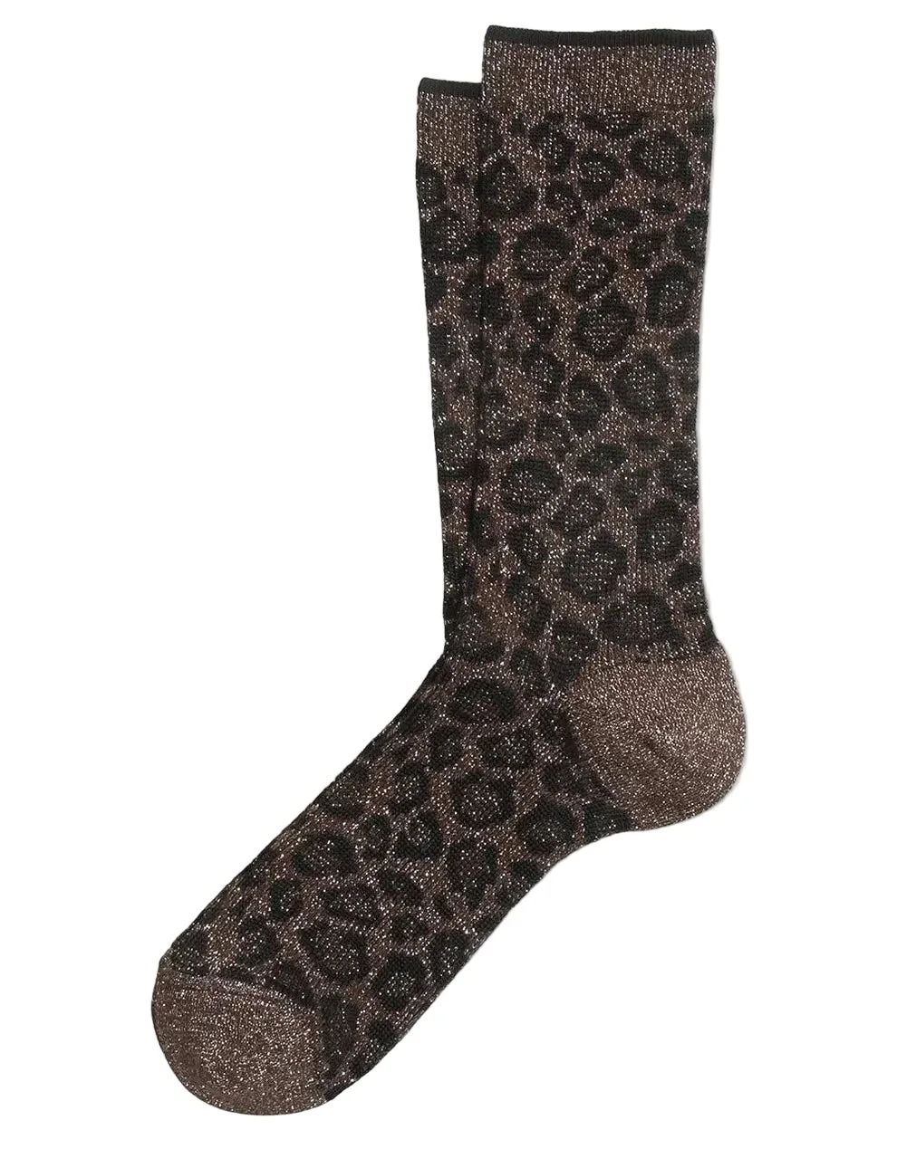 Chaussettes Athènes léopard lurex brown - ANT 45