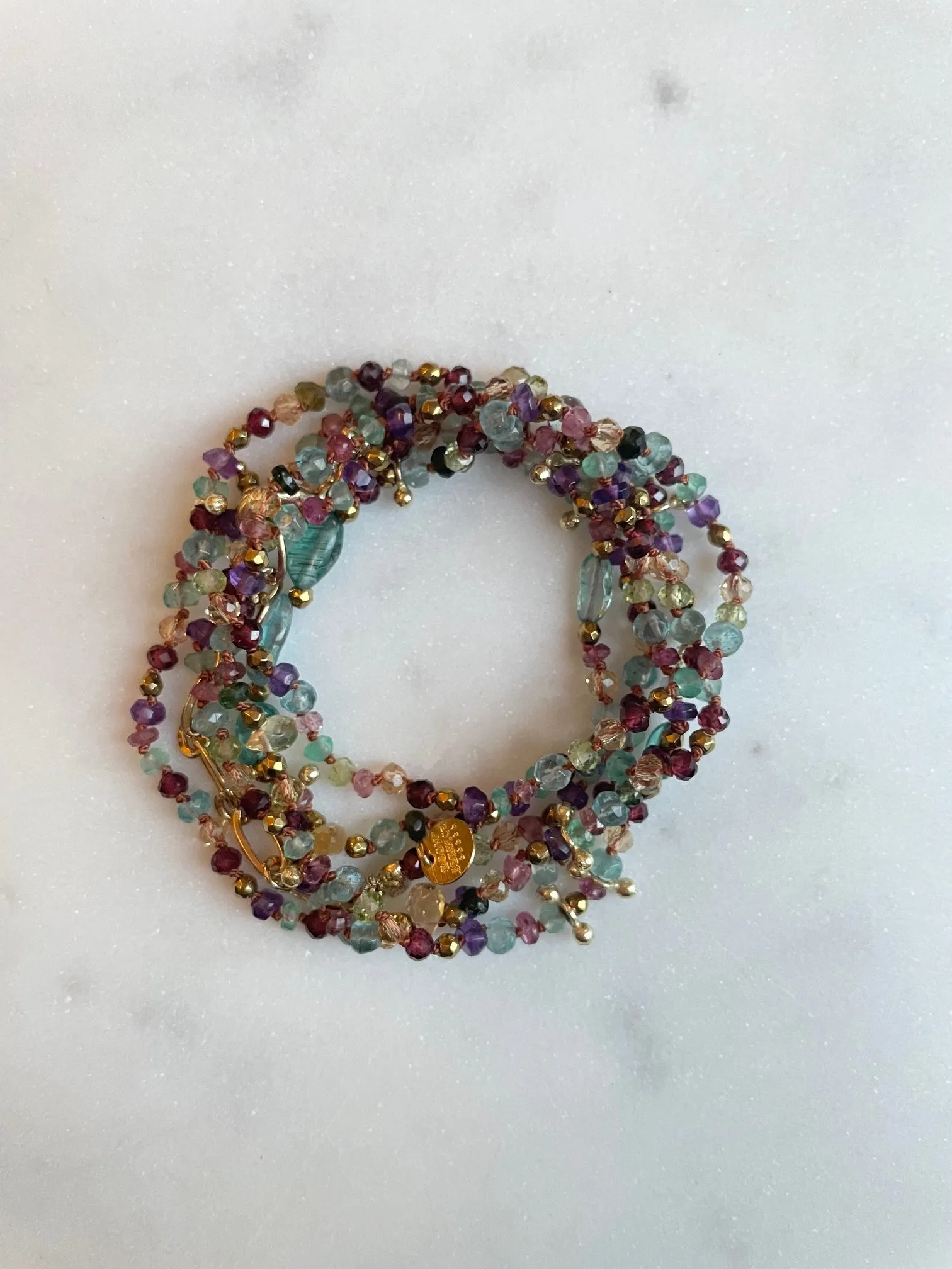 Nouveau ! ROOM SERVICE JEWELRY Collier Multitours Adoum Rainbow