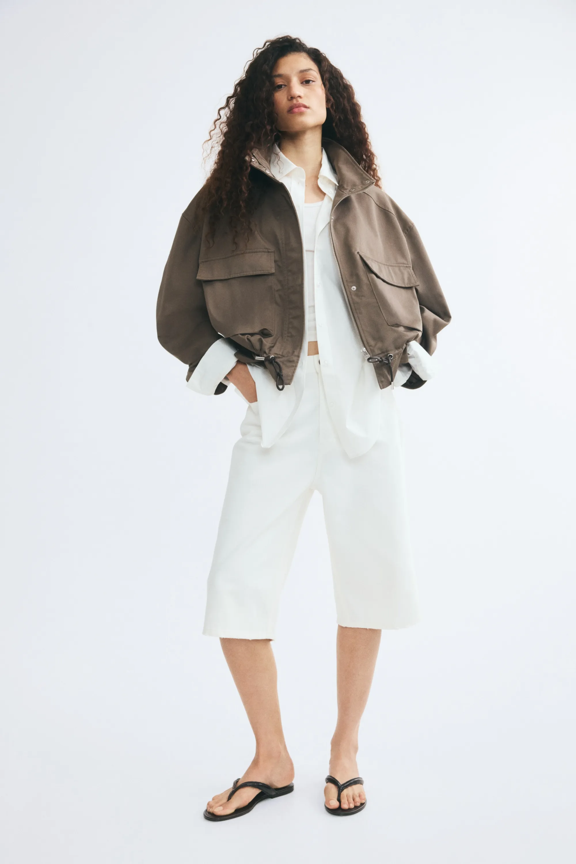 Veste utility wear oversize - Taupe foncé