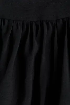 Robe midi avec bretelles à nouer - Noir — photo 3