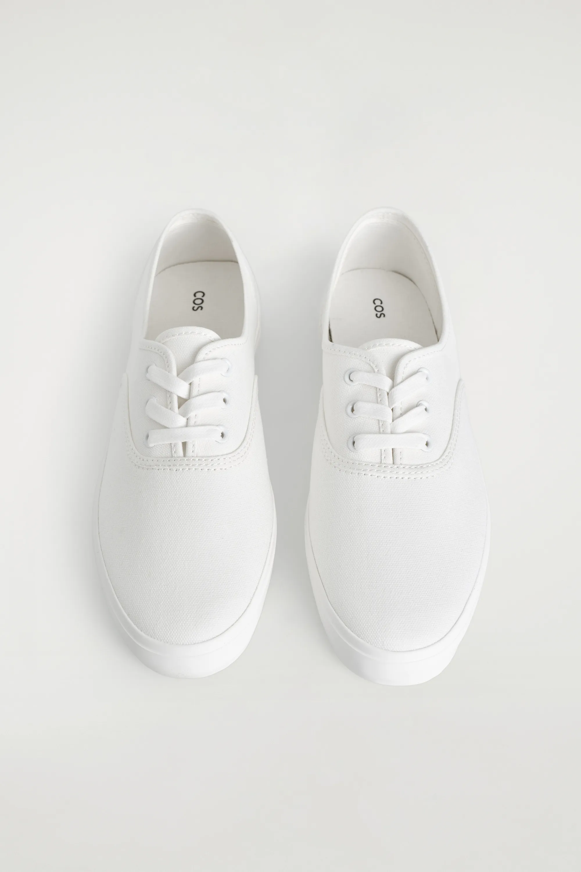 BASKETS PLIMSOLL EN TOILE - BLANC