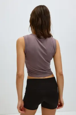 Débardeur de sport Slim Fit avec détail torsadé - Mauve ancien — photo 3