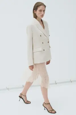 Blazer à fermeture croisée - Beige clair — photo 3