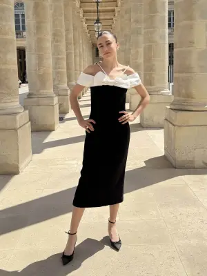 Robe Audrey Hepburn noir noeud blanc Prix boutique 850€ Taille XS/S — photo 2