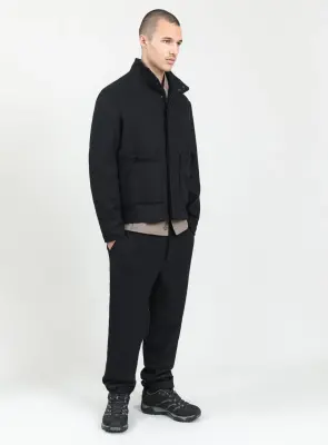 Safari Jacket in Navy Blue Wool & Cashmere — photo 2