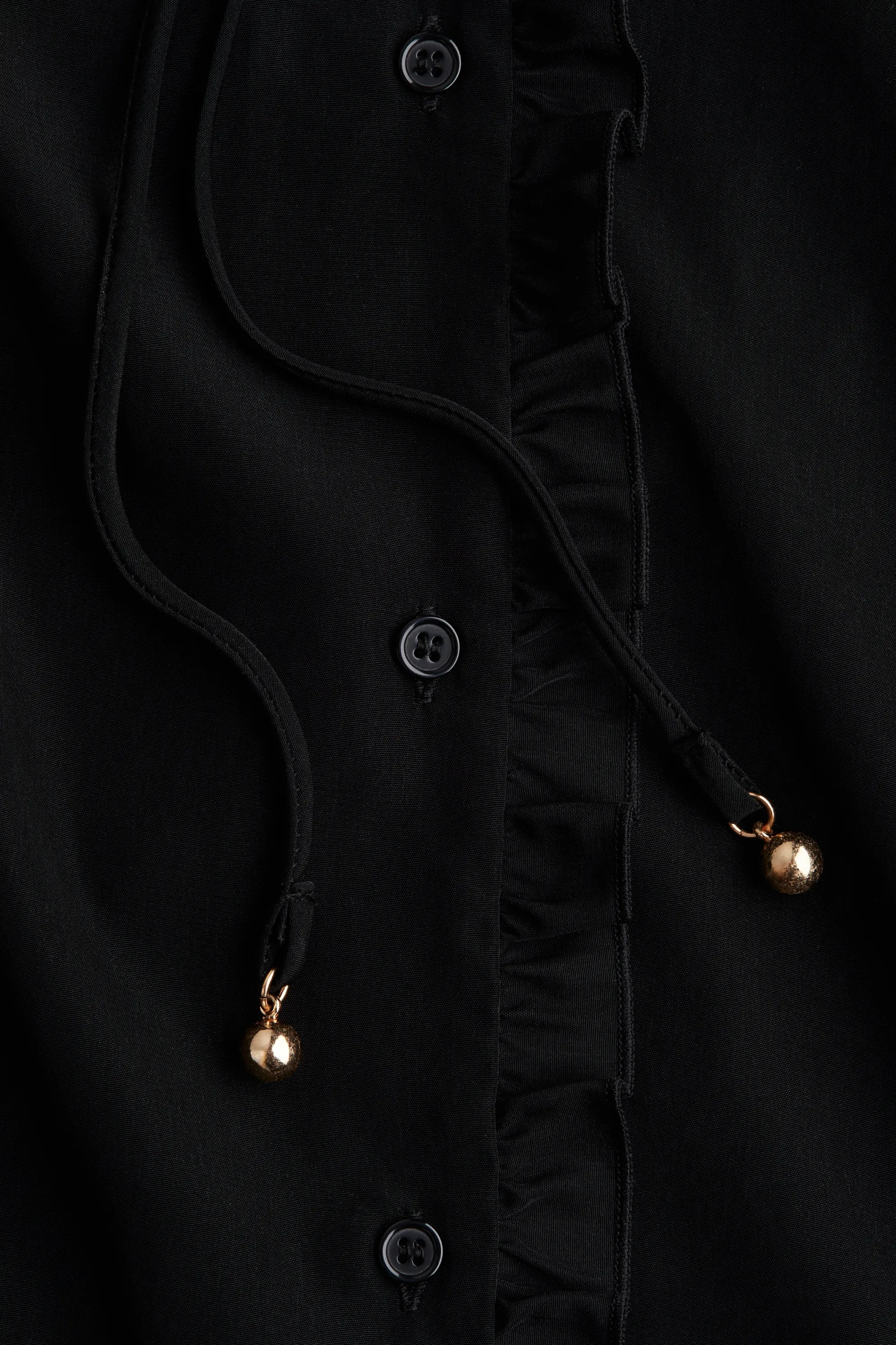 Robe chemise volantée - Noir