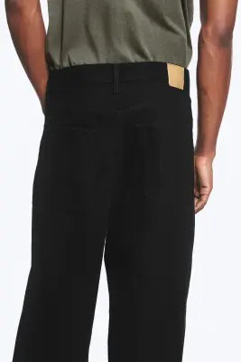 Jean baggy ample taille mi-haute unisexe Astro - Black Rinse - Noir — photo 5