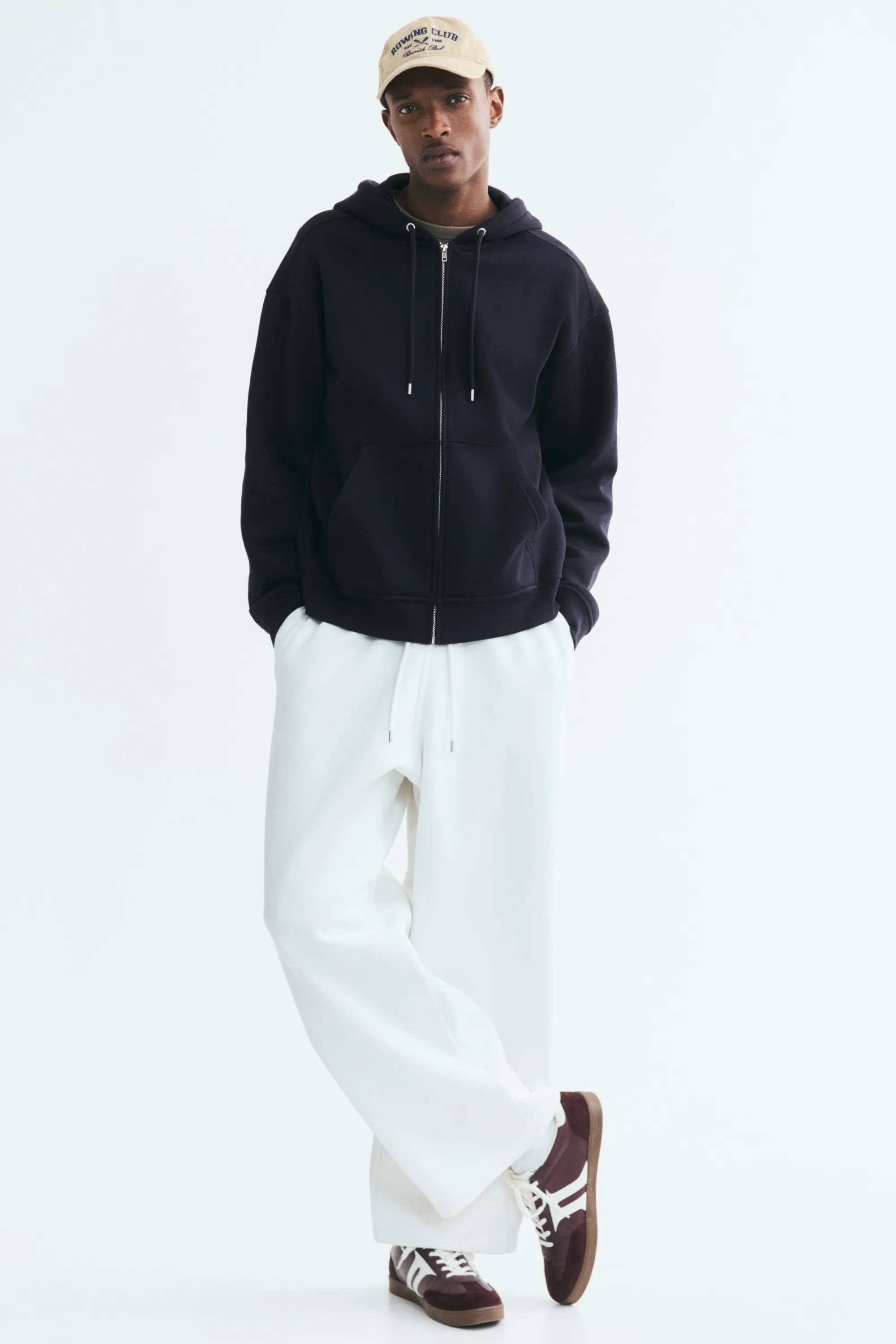 Veste à capuche zippée Loose Fit - Bleu foncé