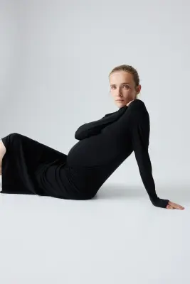 MAMA Robe moulante en modal - Noir — photo 2