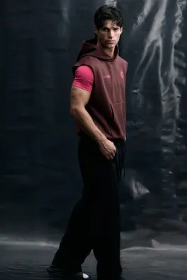 Hoodie de sport sans manches DryMove™ - Bordeaux/365 Training Team — photo 4