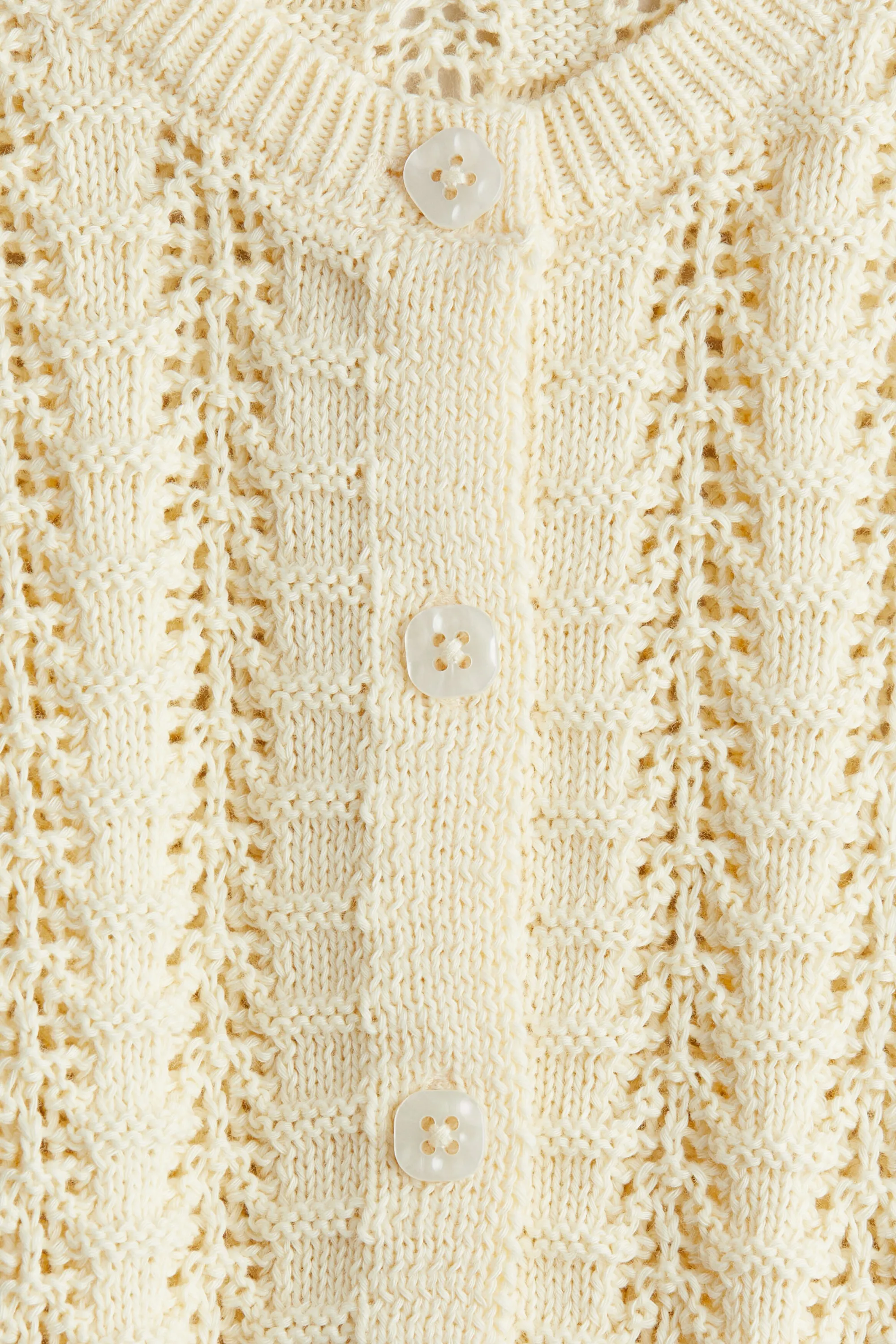 Gilet en maille pointelle - Jaune clair