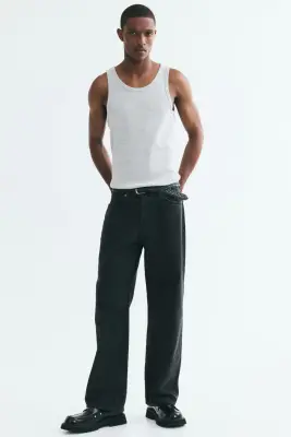 Débardeur côtelé Slim Fit - Gris clair chiné — photo 5