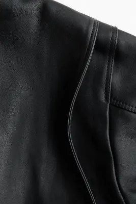 Veste en cuir - Noir — photo 5
