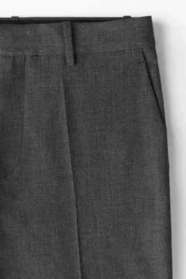 Pantalon de costume Relaxed Fit en laine mélangée - Gris foncé — photo 2