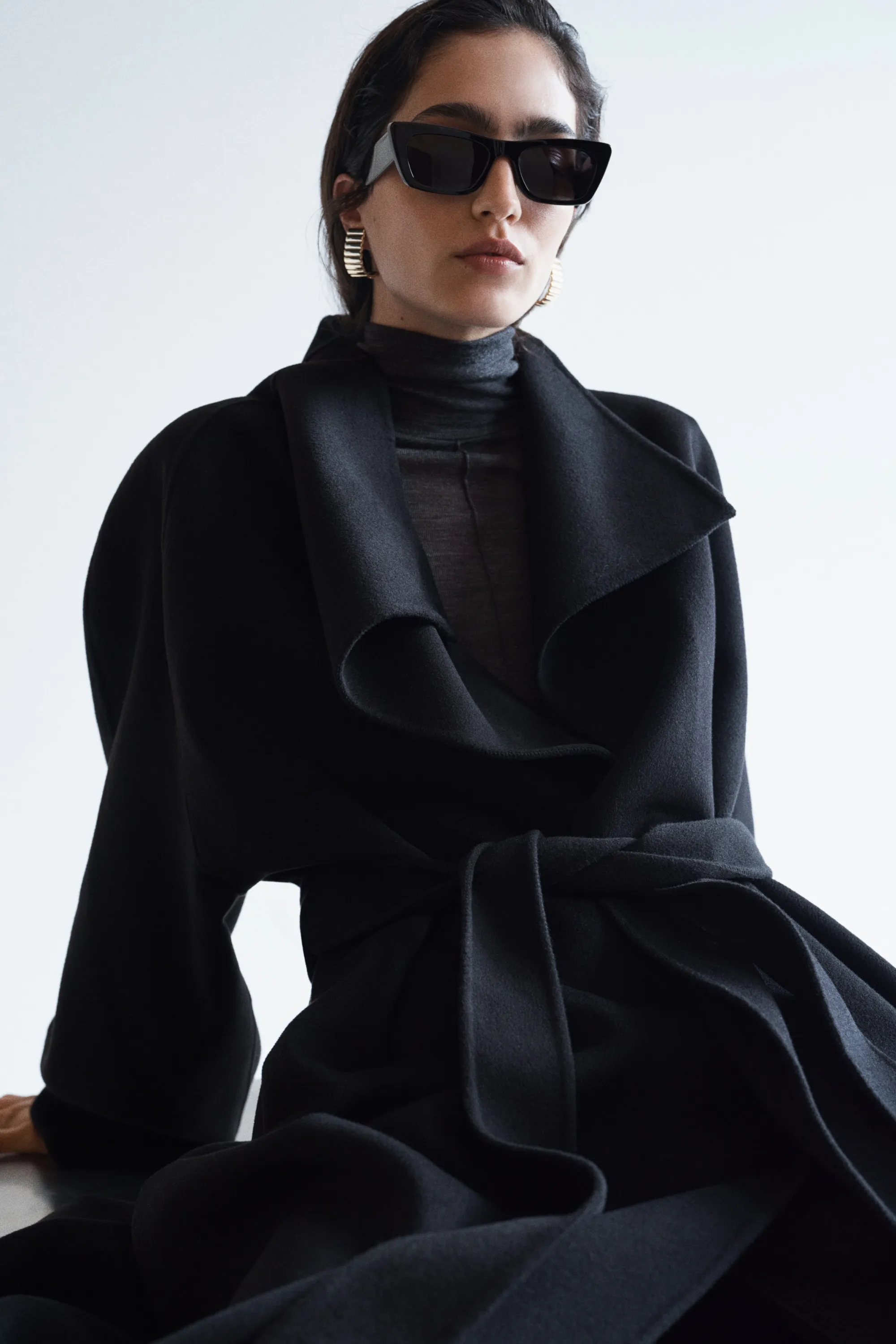 Manteau oversize en laine - Noir