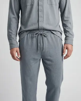 Pantalon Gris en Coton / Lin — photo 2