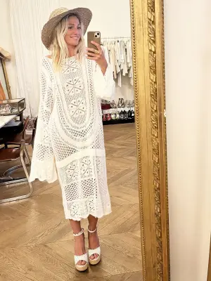 Sandales compensées HARP en cuir fleuri blanc Prix boutique $545 Taille 38,5 — photo 3