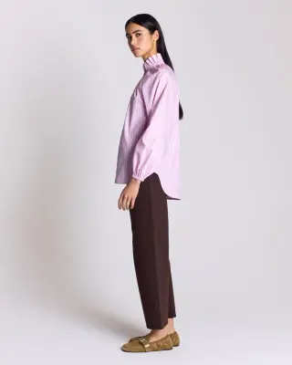 Chemise Camille rayures rose et écru — photo 4