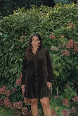 Robe en velours côtelé Femme — photo 3