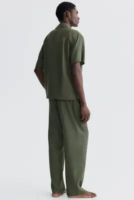 Relaxed Fit Resort shirt - Vert kaki foncé — photo 3