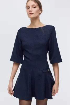 Robe en bouclette - Bleu marine — photo 2