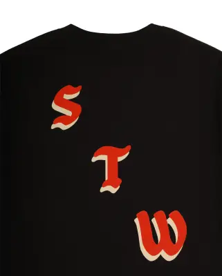 Logo S Rouge Tee Noir — photo 4