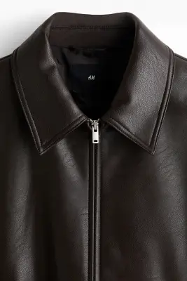 Veste avec col - Marron foncé — photo 5