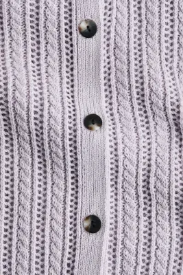 Gilet en maille pointelle - Violet clair — photo 4