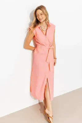 Robe mi-longue ceinturée Femme — photo 2