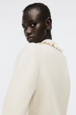 Gilet avec col - Beige clair chiné — photo 3