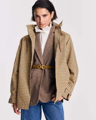 Veste Owen carreaux ocre et marine — photo 1