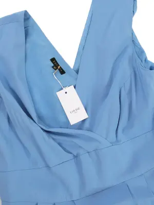 Robe à bretelles large décolleté V satinée bleu ciel Prix boutique 1300€ Taille 40/42 — photo 3