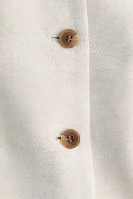 Gilet sans manches en lin mélangé - Beige clair — photo 3