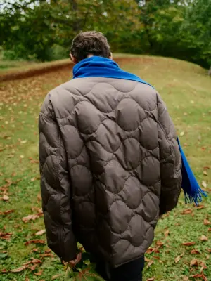 Veste matelassée en duvet - Beige — photo 4