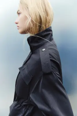 Veste cargo en twill - Gris foncé — photo 4