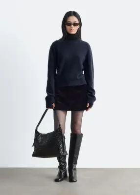 Pull en cachemire mélangé - Bleu foncé — photo 1