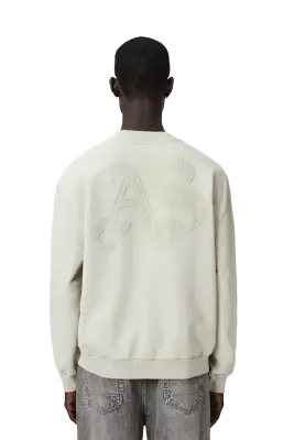 ALLSAINTS Insignia Crew Neck Cotton Sweatshirt Sea Green — photo 2